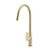Meir Round Piccola Pull-Out Kitchen Mixer Tap with Paddle Handle in Tiger Bronze Gold finish, a premium solid brass sink mixer for modern Australian kitchens.