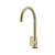 Meir Round Paddle Gooseneck Kitchen Mixer Tap in Tiger Bronze Gold finish for modern Australian kitchen and laundry renovations.