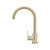 Meir Round Gooseneck Kitchen Mixer Tap with Paddle Handle in PVD Tiger Bronze finish, featuring a 360-degree swivel spout for Australian kitchens.
