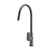 Meir Round Paddle Piccola Pull Out Kitchen Mixer Tap in Shadow Gunmetal finish featuring a retractable hose and ergonomic nozzle for Australian kitchens.