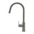 Meir Round Paddle Piccola Pull Out Kitchen Mixer Tap in Shadow Gunmetal finish, premium brass tapware for Australian kitchens and laundries.