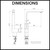 Meir MK01 Matte Black Square Kitchen Mixer Tap Technical Specifications and Dimensions Diagram