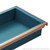 High-end Tiffany teal leathery pull-out wardrobe basket for luxury clothes storage in Australia.
