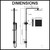 Technical diagram showing dimensions for Meir MZ0203 Round Curved Shower Rail Set in Australia.
