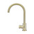 Meir Pinless Round Gooseneck Kitchen Mixer Tap in Tiger Bronze Gold finish for modern Australian home renovations.