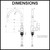 Detailed technical drawing showing dimensions for the Meir Round Pinless Piccola Pull Out Kitchen Mixer Tap in Matte Black, Australian WELS 5-star rated.