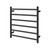 Modern matte black 6 bar round electric heated towel rail for Australian bathrooms.