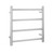 Aquaperla 4-bar round electric heated towel rail in brushed nickel finish, stainless steel wall-mounted bathroom towel warmer, Australia.