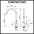 Aquaperla Round Brushed Nickel Kitchen Mixer Tap technical dimensions and WELS rating specifications for Australian kitchen renovations.