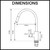 Aquaperla Round Matte Black Pull Out Kitchen Mixer Tap Dimensions Diagram - Renovator Store Australia
