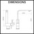 Aquaperla Blaze Angled Chrome Kitchen Mixer Tap technical dimensions and specification diagram for Australian home renovations.