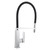 Aquaperla Blaze Chrome Pull Down Kitchen Mixer Tap with Black Silicone Spout for Modern Australian Kitchens