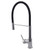 Aquaperla Round Chrome Kitchen Sink Mixer Tap with Black Silicone Gooseneck, Modern Dual Finish Pull Out Faucet for Contemporary Kitchen Renovations, Australia.