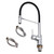 Modern Round Chrome Kitchen Sink Mixer Tap with Black Flexible Gooseneck and Hoses Australia