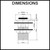 Technical drawing showing dimensions for a solid brass basin pop-up waste, suitable for Australian bathrooms.