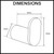 Dimensions diagram for Aquaperla Rushy round robe and towel hook, premium 304 stainless steel bathroom accessory available across Australia.