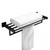 Modern Matte Black 600mm Wall Mounted Bathroom Towel Rack with Rail and Shelf