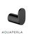 Aquaperla Rushy Matte Black Round Robe and Towel Hook wall-mounted in a modern Australian bathroom.