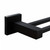 Modern Aquaperla BLAZE 600mm double towel rail in matte black finish, featuring a durable 304 stainless steel square-edged design for contemporary Australian bathrooms.