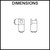 Technical drawing showing the dimensions of a square stainless steel robe hook for modern Australian bathrooms.