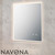 Navona 600mm x 750mm LED bathroom mirror with rectangle curved rim, 3-colour dimmable lighting, and defogger pad for Australian homes.