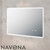 Navona LED illuminated bathroom mirror, rectangle curved rim, 1200mm x 800mm, 3-colour dimmable lighting, touch sensor, and built-in defogger, Australia.