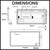 Lumixe Lume B LED Bluetooth Bathroom Mirror 1500mm x 750mm dimensional technical drawing.