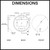 Lumixe Circo S Round Frameless LED Bathroom Mirror 800mm Dimensions Diagram Australia