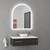 Lumixe Aura S 850mm Arc Frameless LED Illuminated Bathroom Mirror with 3-Colour Dimmable Lighting and Defogger, Melbourne Australia.