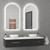 Lumixe Aura B 900mm Frameless Arch LED Backlit Bathroom Mirror with Bluetooth Speakers and Touch Sensor Control in Australia