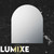 Lumixe Aura B 850mm Frameless Arch LED Illuminated Bathroom Mirror with Bluetooth Speakers and Backlit Design available at Renovator Store Australia.