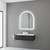 Lumixe Aura B 850mm Arc Frameless LED Illuminated Bathroom Mirror with Bluetooth Speakers and Backlit Design in Australia