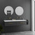 Lumixe Circo-B Round Frameless LED Illuminated Bathroom Mirror with Bluetooth Speaker in a modern Australian bathroom.