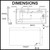 Lumixe Asta S 1500mm x 750mm rectangular frameless LED bathroom mirror dimensions diagram in Australia