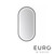 Euro Mirror Kapsel black oval LED illuminated bathroom wall mirror with integrated lighting and defogger available at Renovator Store Australia.