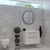 Euro Mirror Olek black aluminium frame round LED illuminated bathroom wall mirror with dimmable lighting and built-in demister, 900mm diameter.