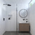 Euro Mirror Olek 900mm LED Round Black Bathroom Mirror with integrated lighting and black frame.