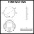 Technical dimensions diagram for the Euro Mirror Olek 800mm LED illuminated round bathroom mirror, available in Australia.