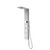 Modern Alder Life Panel Shower Tower in Chrome and Brushed Nickel finish with rain shower head and NANOJET body jets for Australian bathrooms.