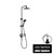 Modern Matte Black Shower Station with Round Rainfall Shower Head, Handheld Spray, and Integrated Soap Basket for Australian Bathrooms