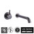 Vito Bertoni WISH2 Matte Graphite Wall Basin Bath Mixer Set 220mm for Australian bathrooms.