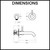 Technical drawing showing dimensions for the Vito Bertoni WISH2 Matte Graphite Wall Basin Bath Mixer Set with 220mm spout length for Australian bathroom installations.