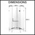 Frameless diamond shape shower screen dimensions diagram with polished chrome hardware for corner bathroom installations in Australia.