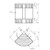 Dimensions diagram for a 2-tier chrome corner bathroom wire storage basket from Renovator Store Australia.