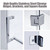 Toughened safety glass shower screen with square chrome stainless steel hinges for modern Australian bathrooms.