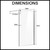 Technical drawing showing the dimensions of a Della Francesca 1100mm wide frameless 10mm safety glass shower screen for Australian bathrooms.