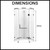 Full dimensions diagram for a diamond shaped frameless glass shower screen in Australia.