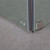 Detailed view of durable chrome metal hardware for a frameless glass shower screen, a premium choice for modern bathroom renovations in Australia.