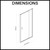 Single panel adjustable shower screen with matte black frame dimensions diagram for Australian bathroom renovations.