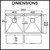 Dimensional diagram for Brienz double bowl stainless steel kitchen sink in Melbourne Australia showing top mount and undermount installation specifications.